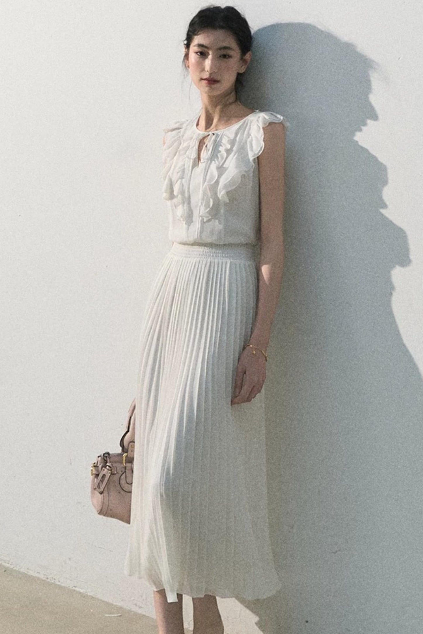 Pure White Chiffon Dress