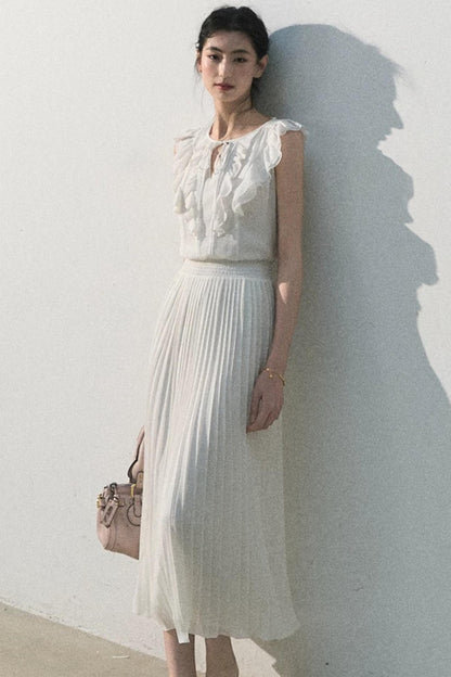 Pure White Chiffon Dress