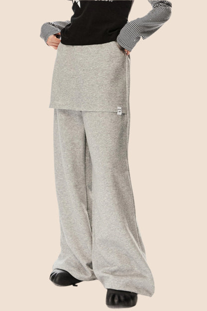 Fake Two-Piece Loose Sweatpants