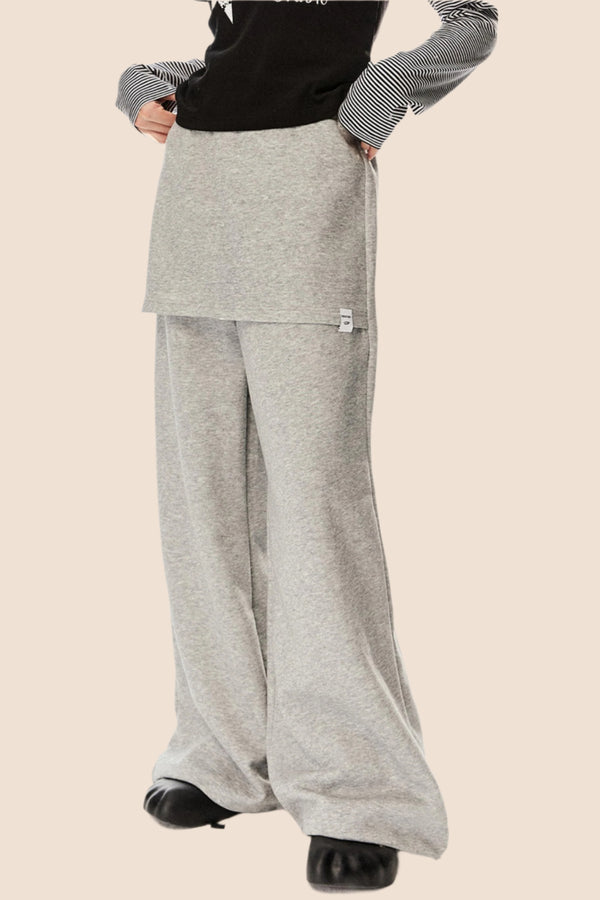 Fake Two-Piece Loose Sweatpants