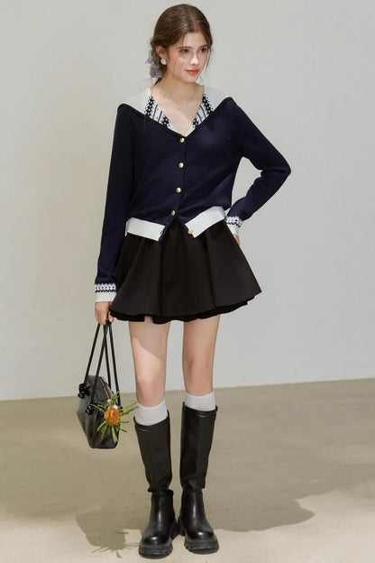 Navy Knitted Cardigan