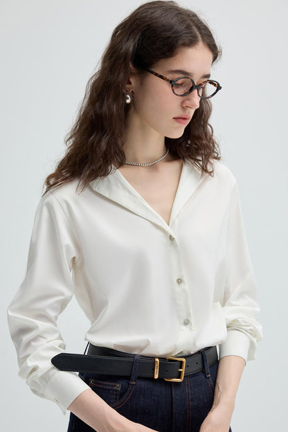 KOREAN STYLE WHITE V-NECK SHIRT