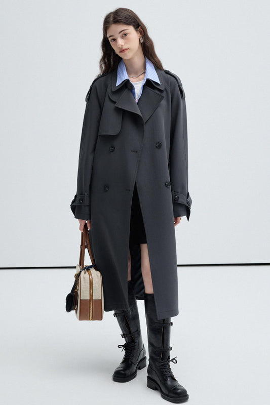 British Style Midi Trench Coat