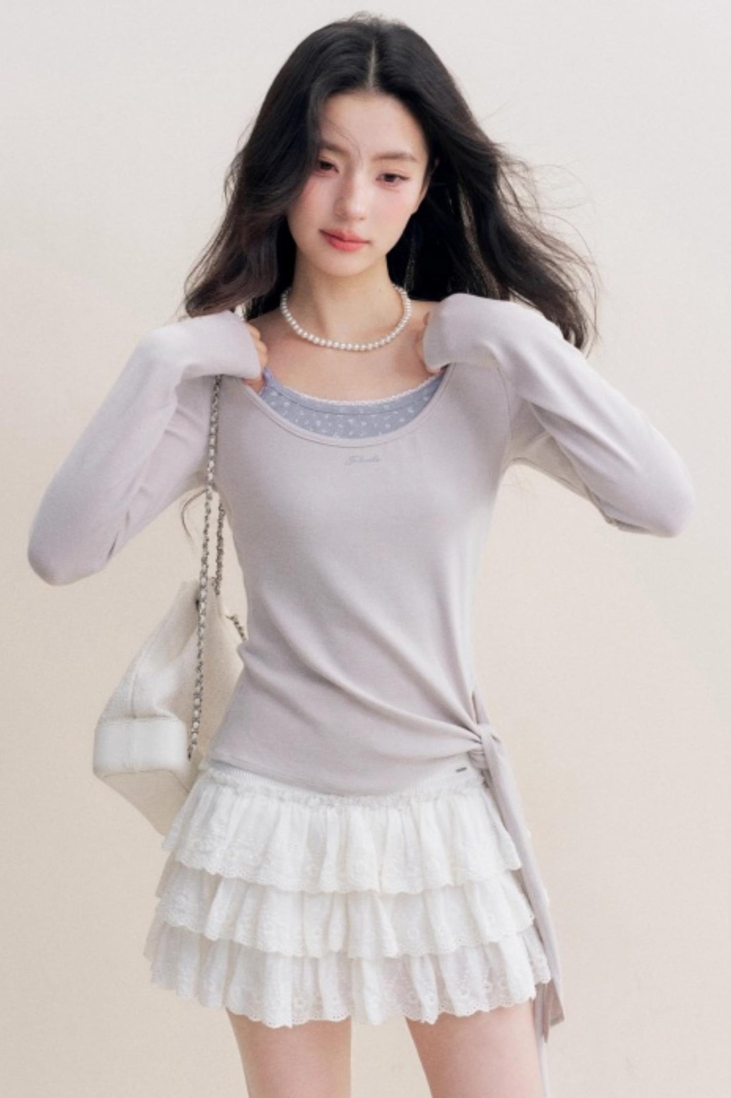 Lace Trim Patchwork Top