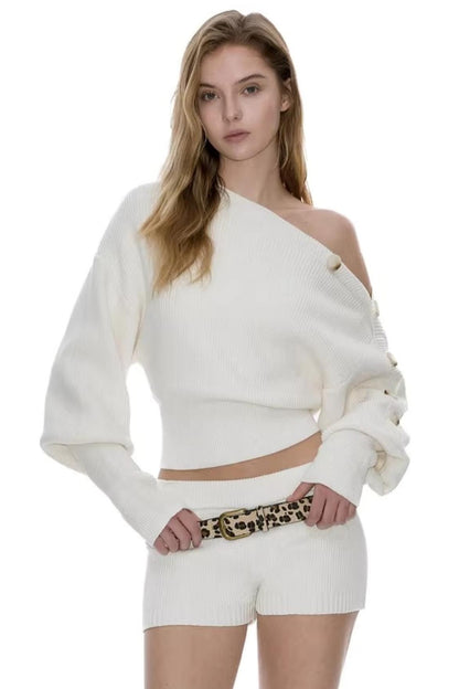 Two-Way Slanted Shoulder Sweater Set-Up