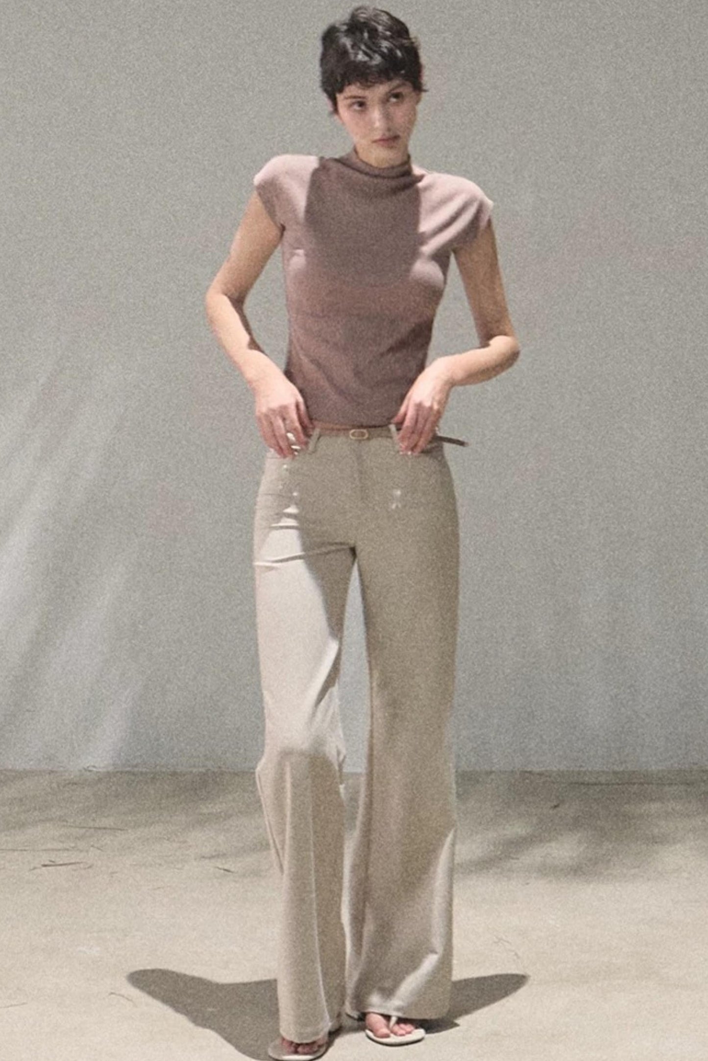 Ensemble pantalon évasé drapé en lyocell