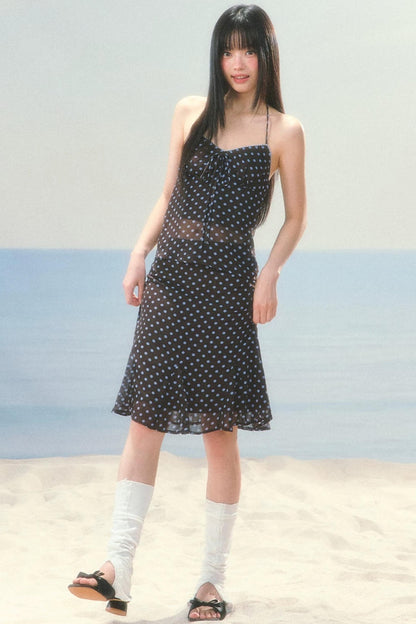 Retro Contrast Polka Dot Camisole Set-Up
