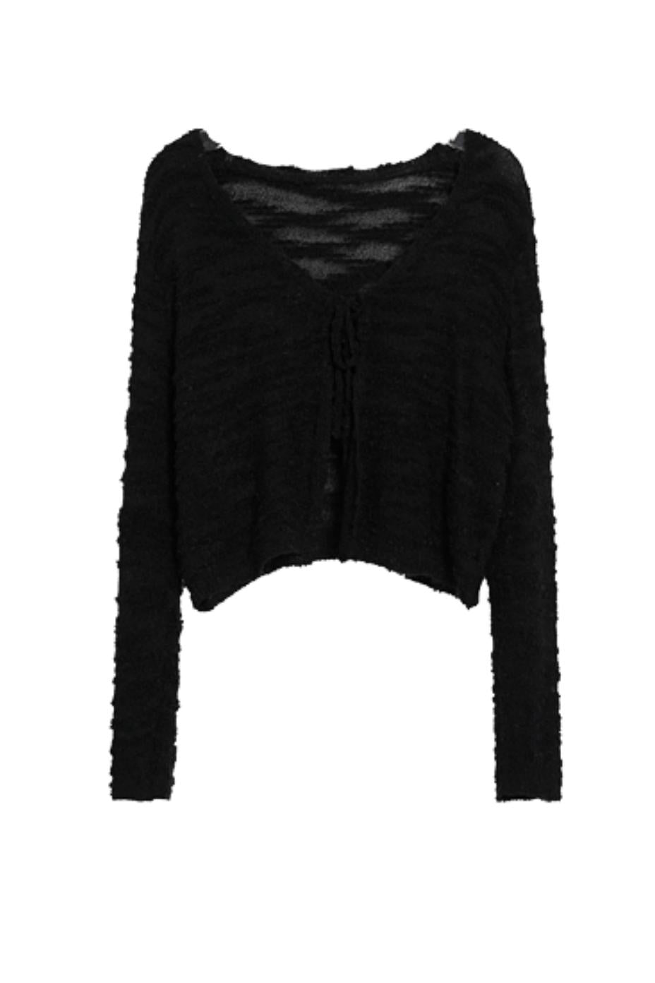 Niche Cropped Knit Cardigan