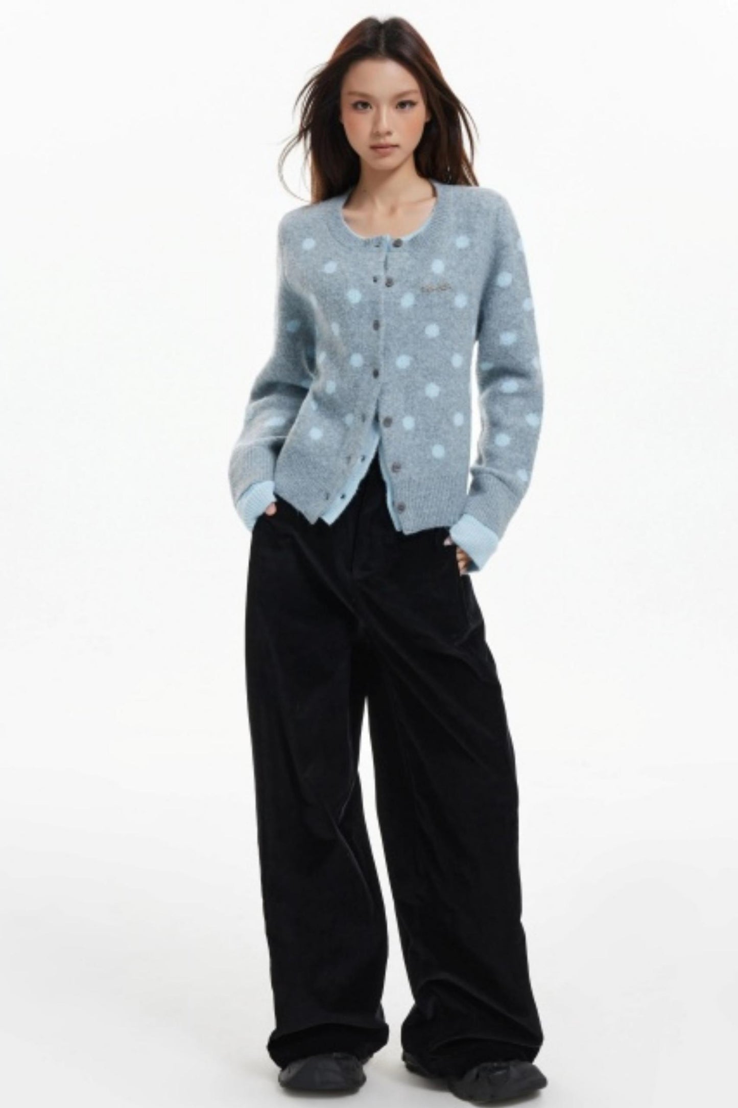 Fake Two-Piece Contrasting Knitted Cardigan