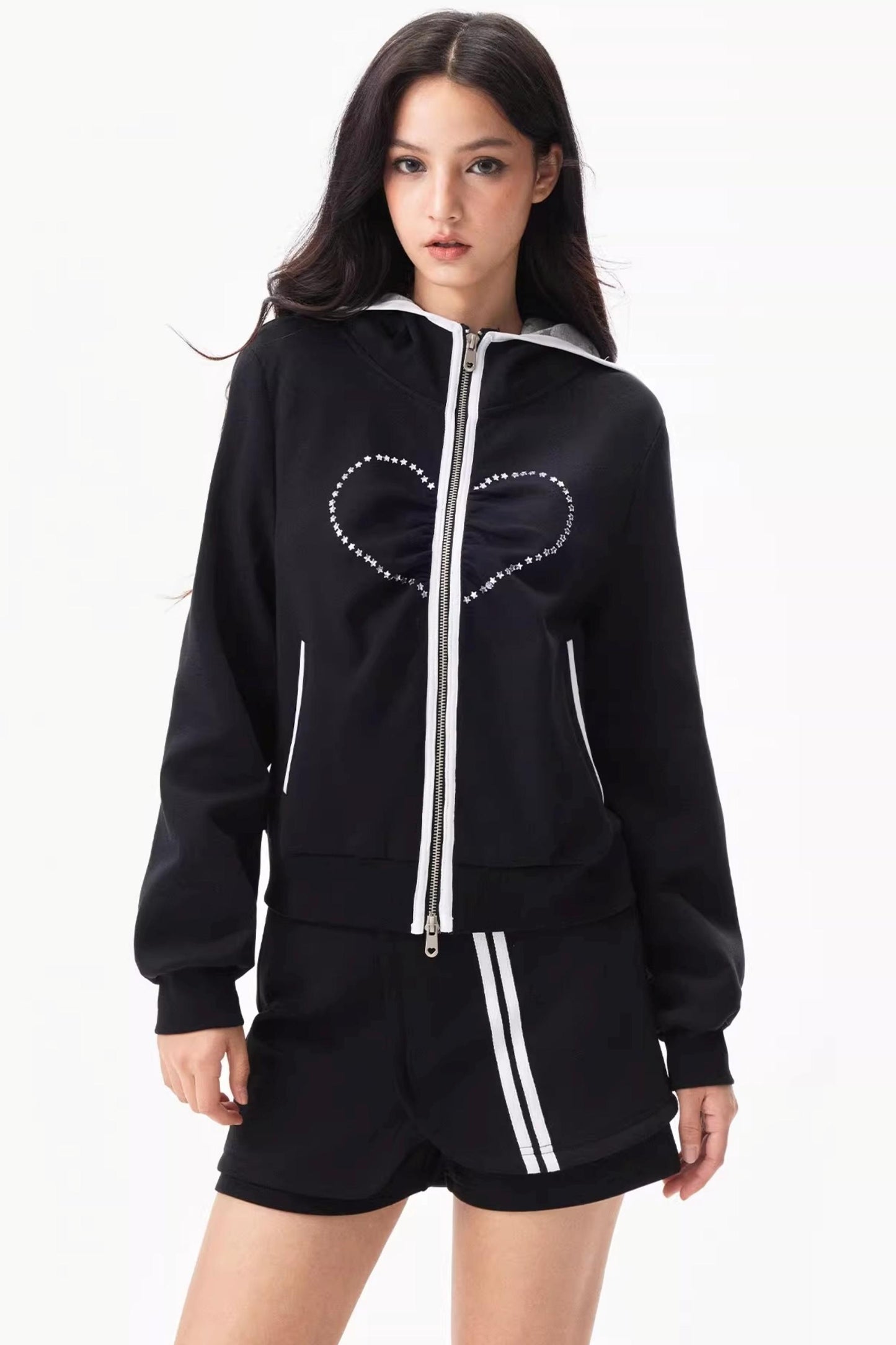 Star Heartbeat Hooded Sweatshirt Set-Up