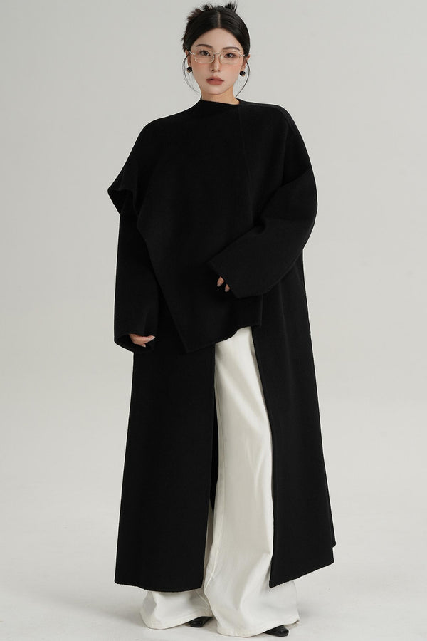 High-End Shawl Collar Wool Long Coat