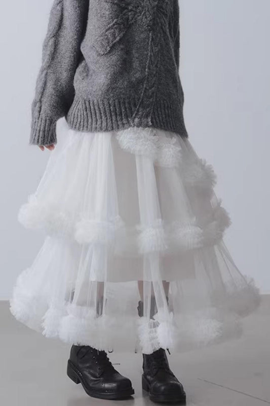 Confession Poem Mesh Skirt