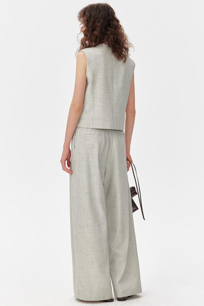 Luxe Pleated Wide-Leg Trouser Set-Up