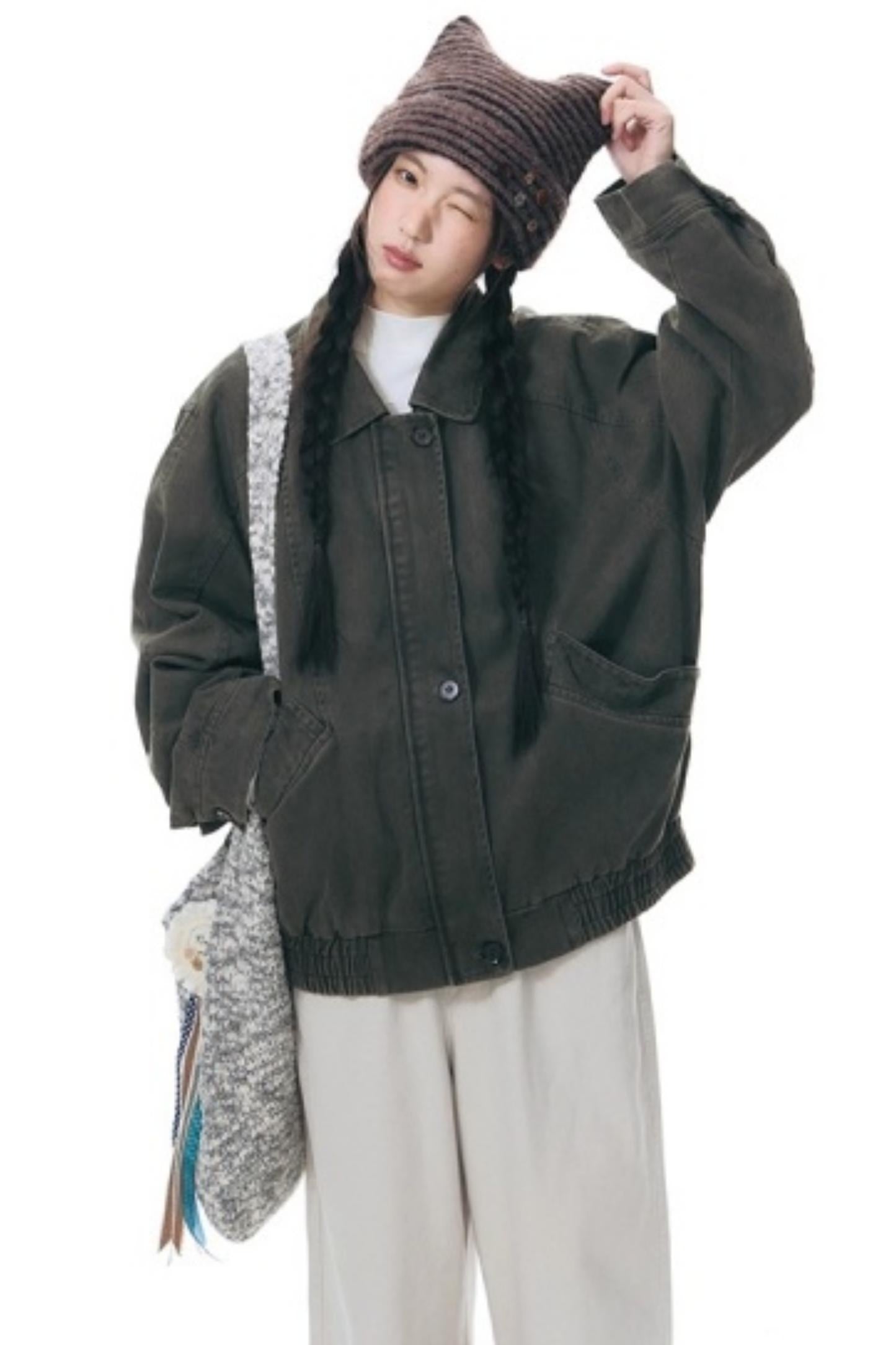 Vintage Lapel Cargo Jacket