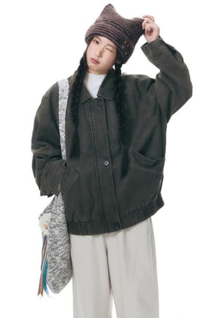 Vintage Lapel Cargo Jacket