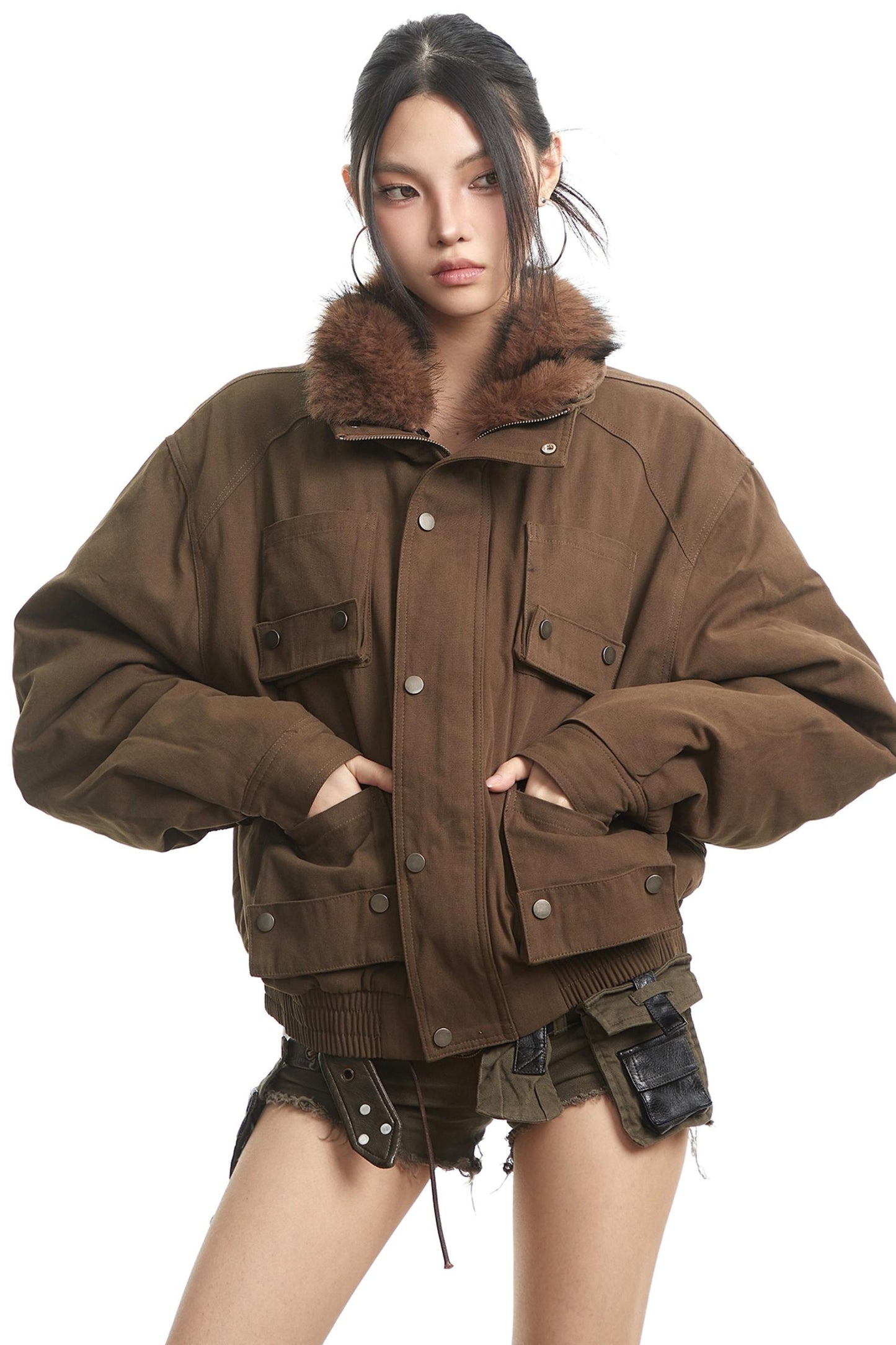 Vintage Paneled Dark Brown Jacket