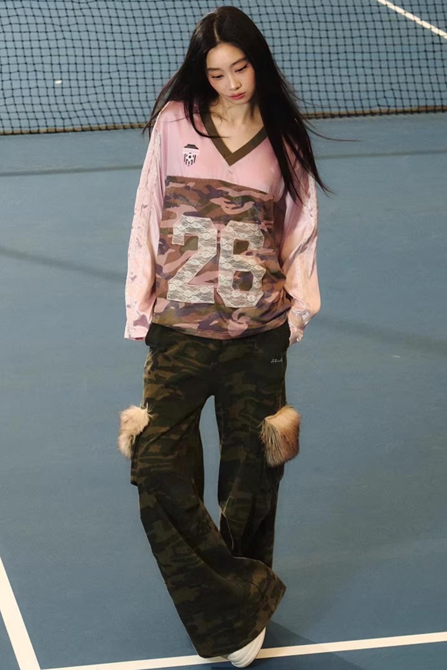 Retro-Cargohose mit Tarnmuster