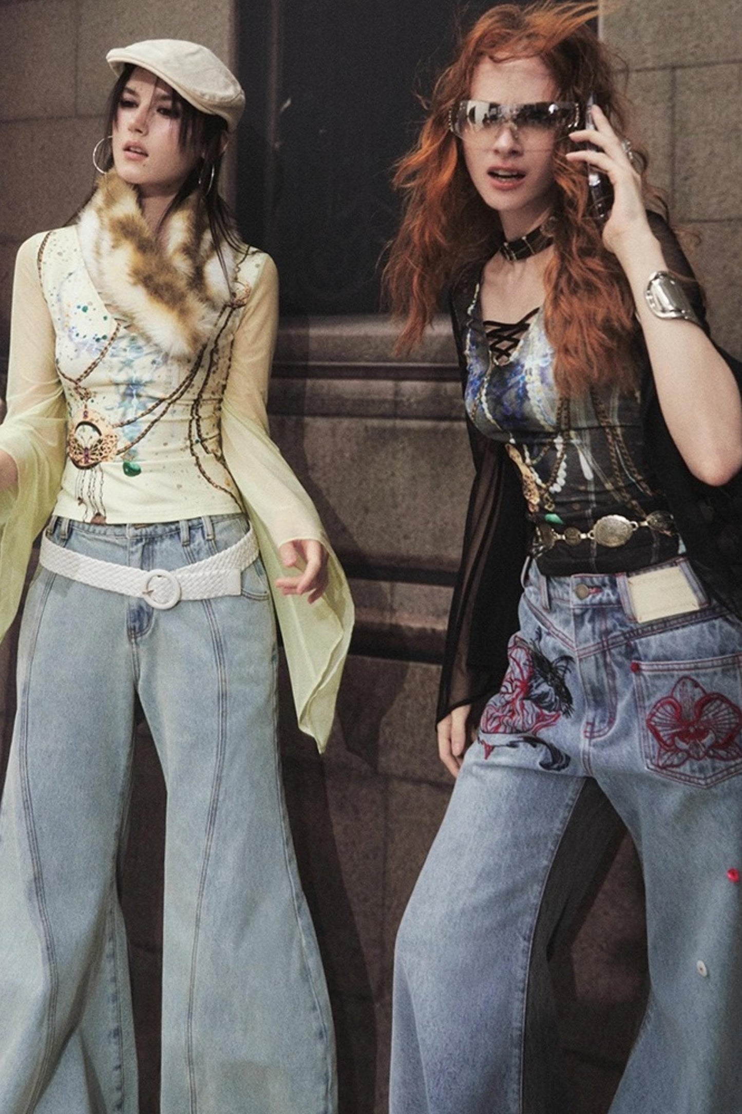 Asymmetrical Sickle Jeans