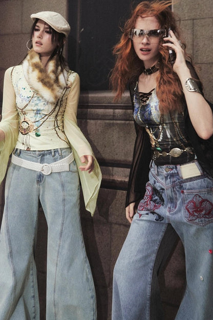 Asymmetrical Sickle Jeans