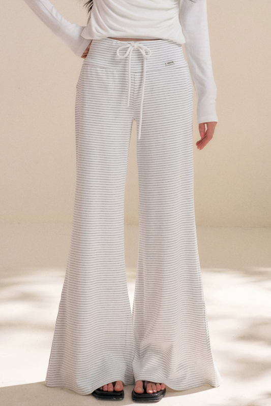 Sportique Striped Wide-Leg Pants