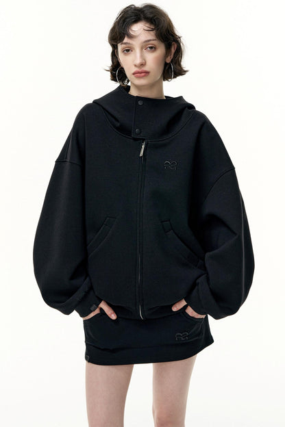 Tea Layer Hooded Cardigan Coat