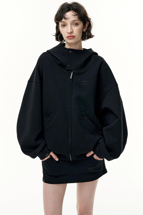 Tea Layer Hooded Cardigan Coat