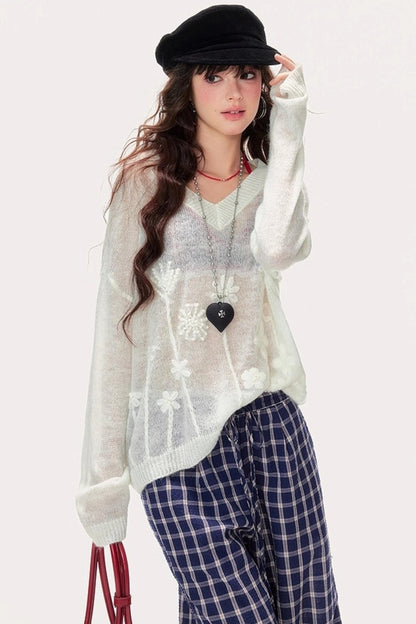 Cut-Out Knitted Sweater