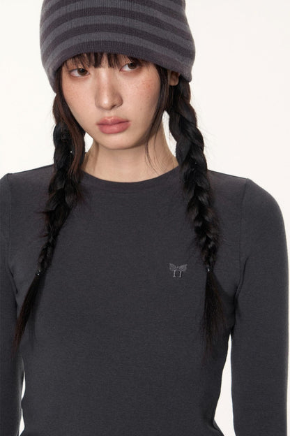 Lace Embroidery Slim Top