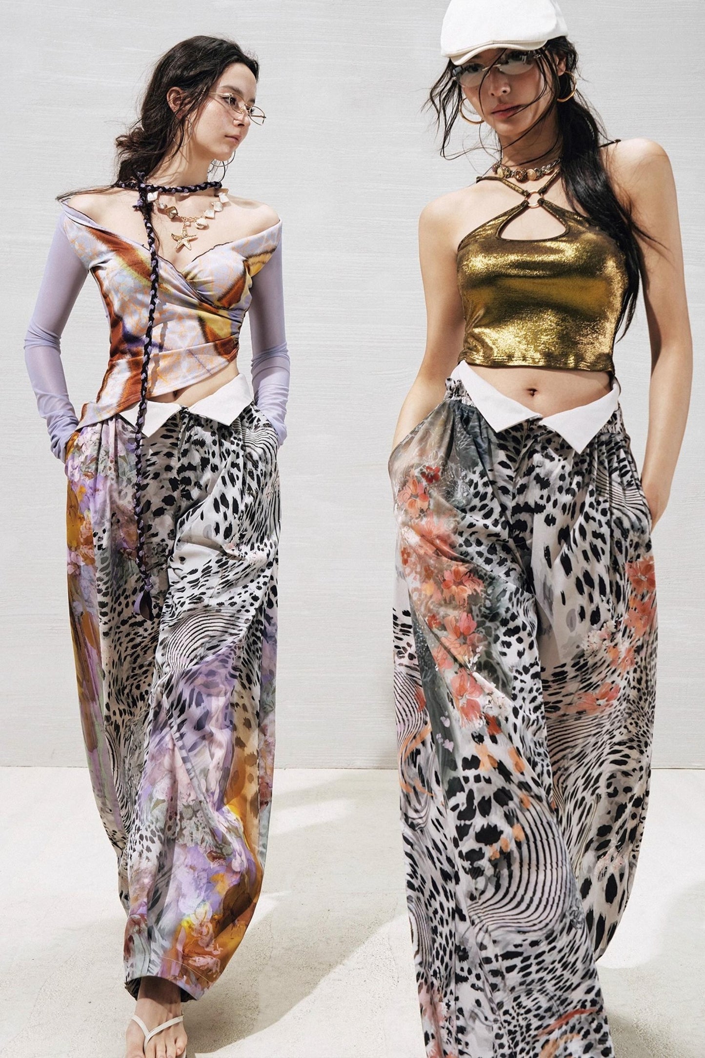 Garden Impression Leopard Print Pants