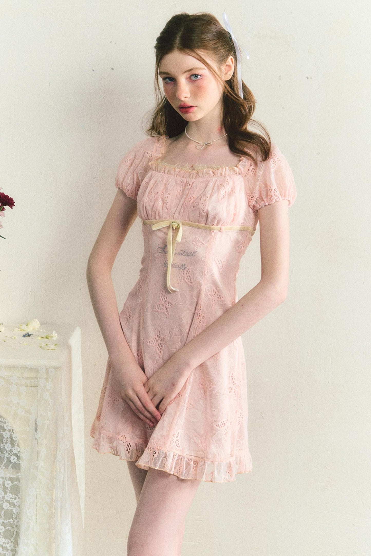 Butterfly Lace Summer-Autumn Short Dress