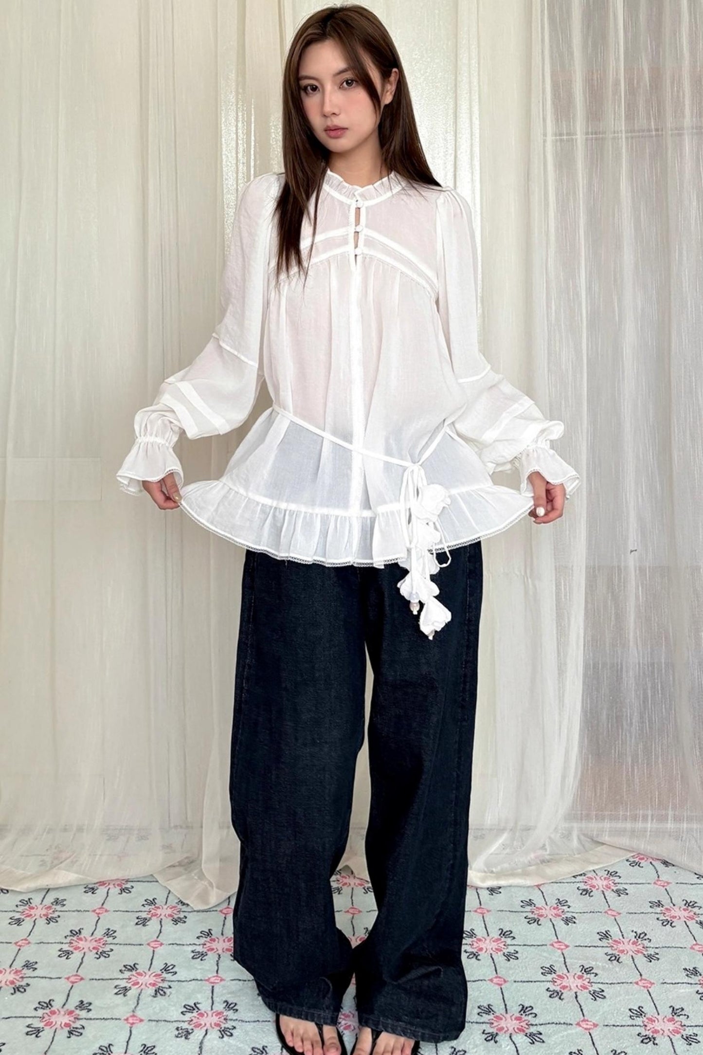 Symphony Acetate Flower Top