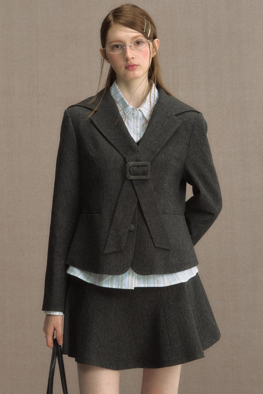 Cedar Poem Casual Navy Blazer Set-Up