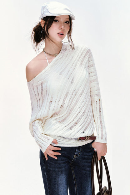 One-Shoulder Knitted Sweater