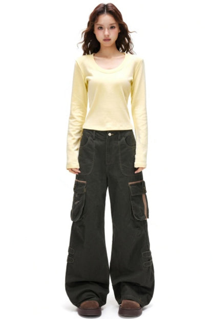 Retro Deconstructed Workwear Pants