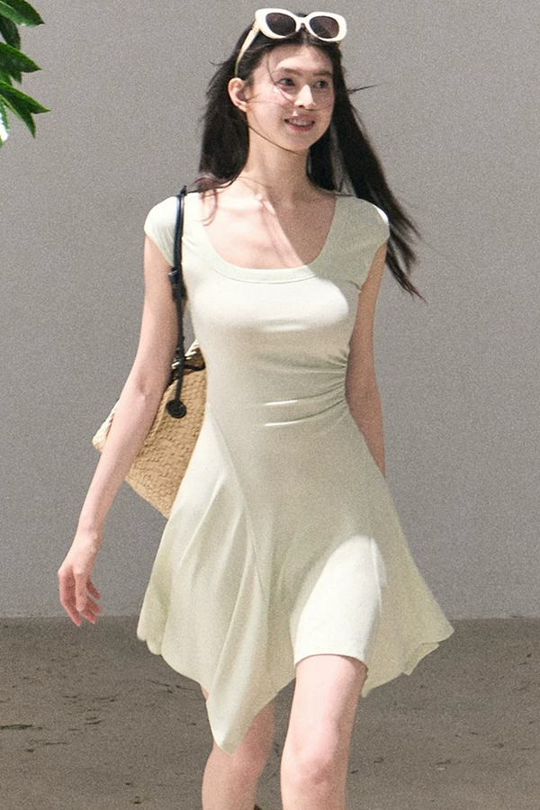 Lyocell Irregular Wool Dress