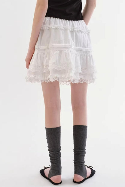 Lace Cotton A-Line Skirt