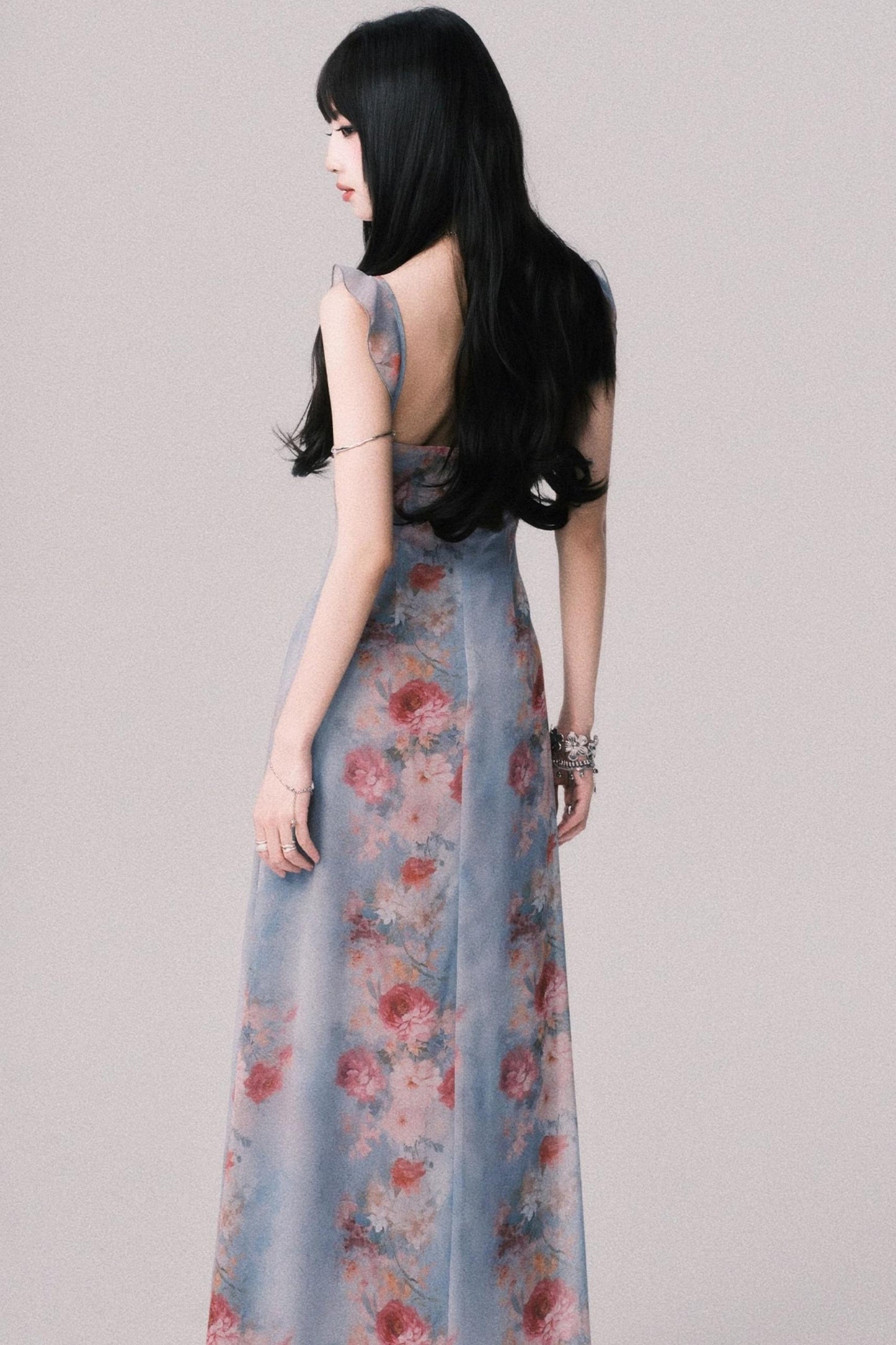 French V-Neck Halter Dress