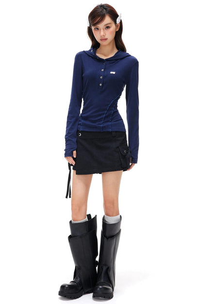 Lyocell Tencel Slim Hooded Top