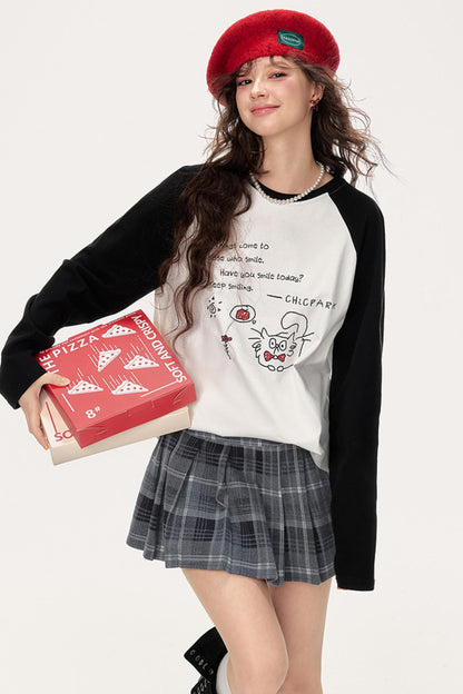 Color-Block Graffiti Top