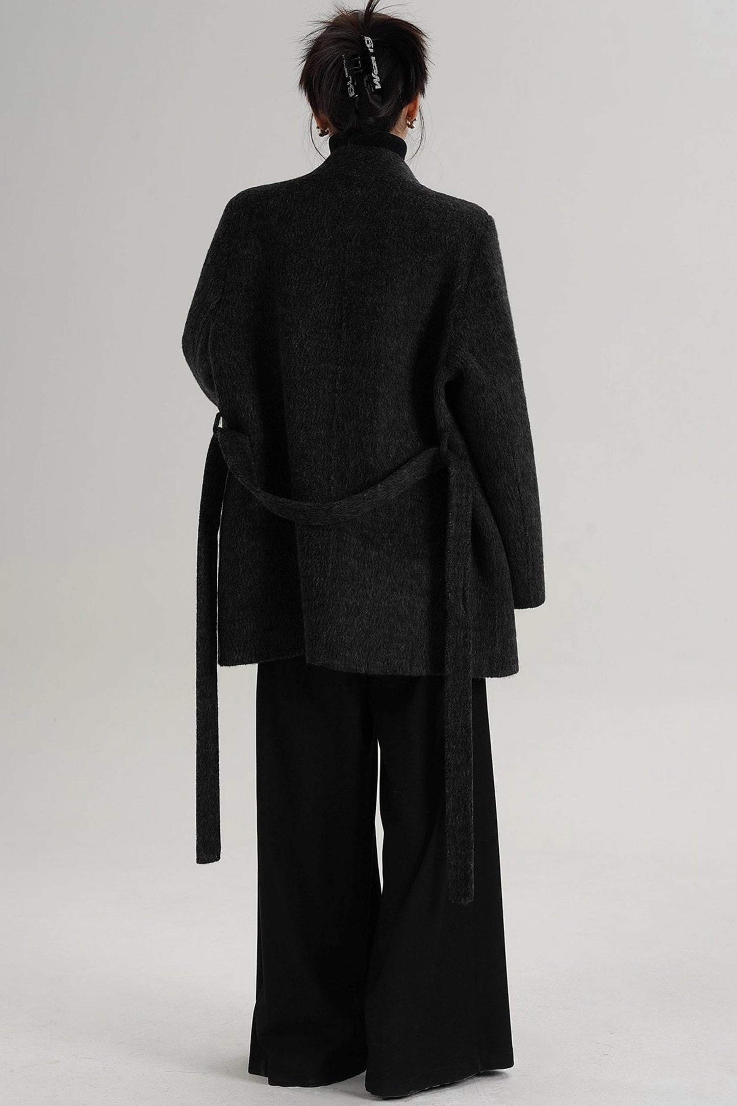 Charcoal Black Wool Coat
