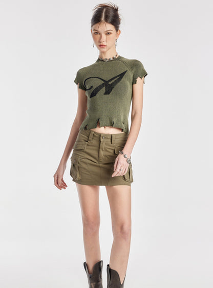 Army Green Pocket Skirt