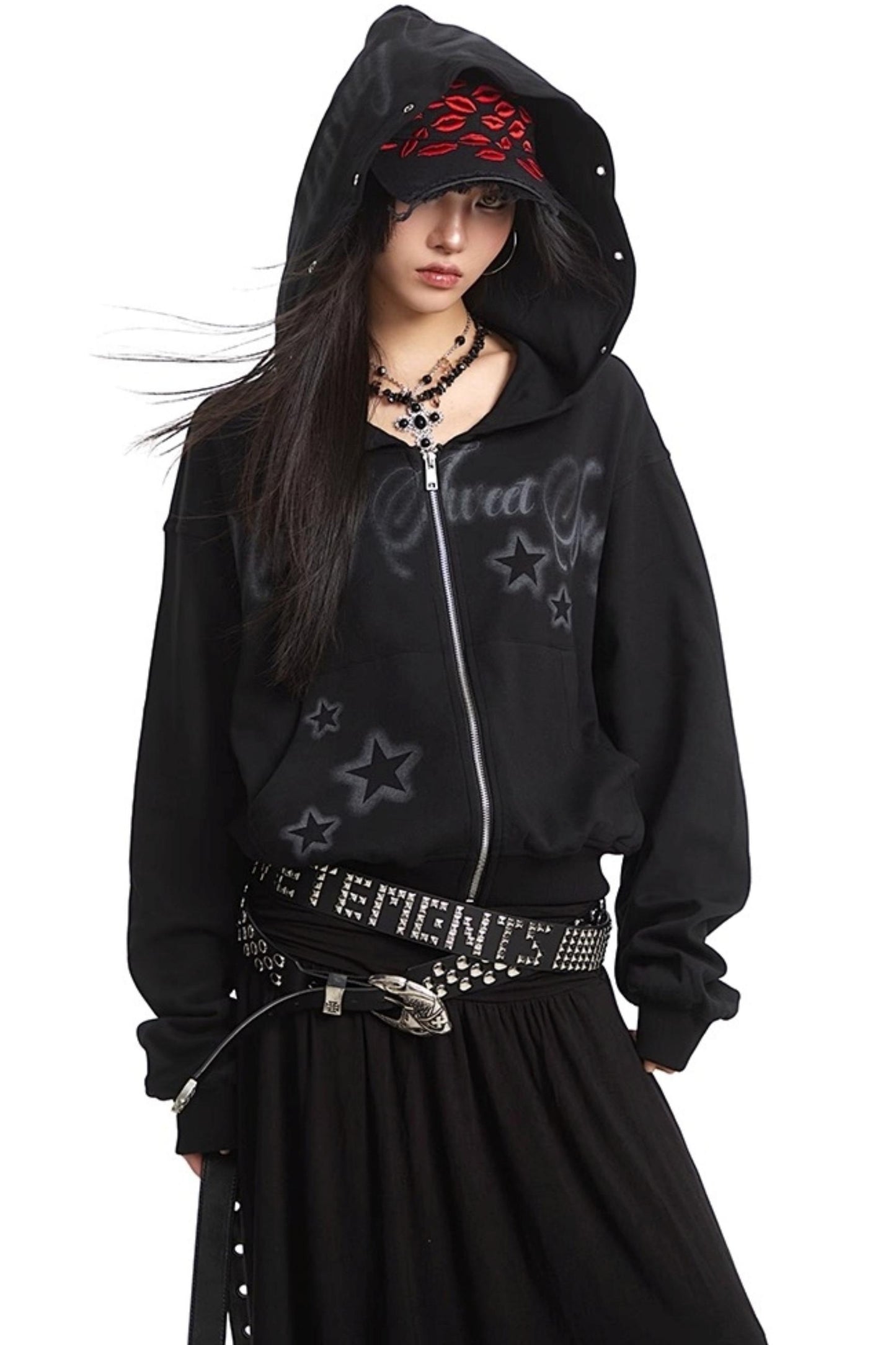 Lazy Zipper Hooded Jacket