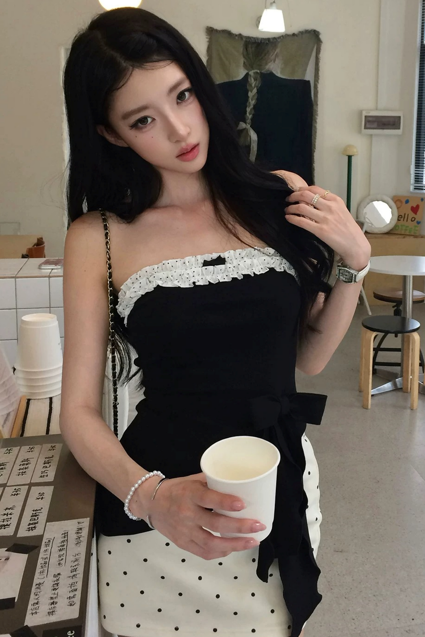 Contrast Lace Tube Top Set-Up