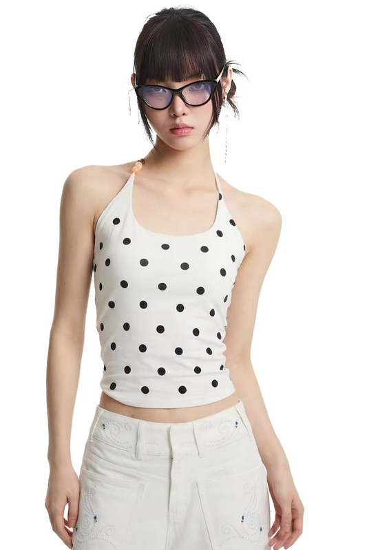 Polka Dot Halter Camisole Top