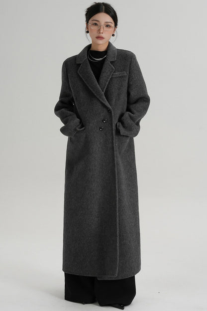 Reversible Long Shoulder Wool Coat
