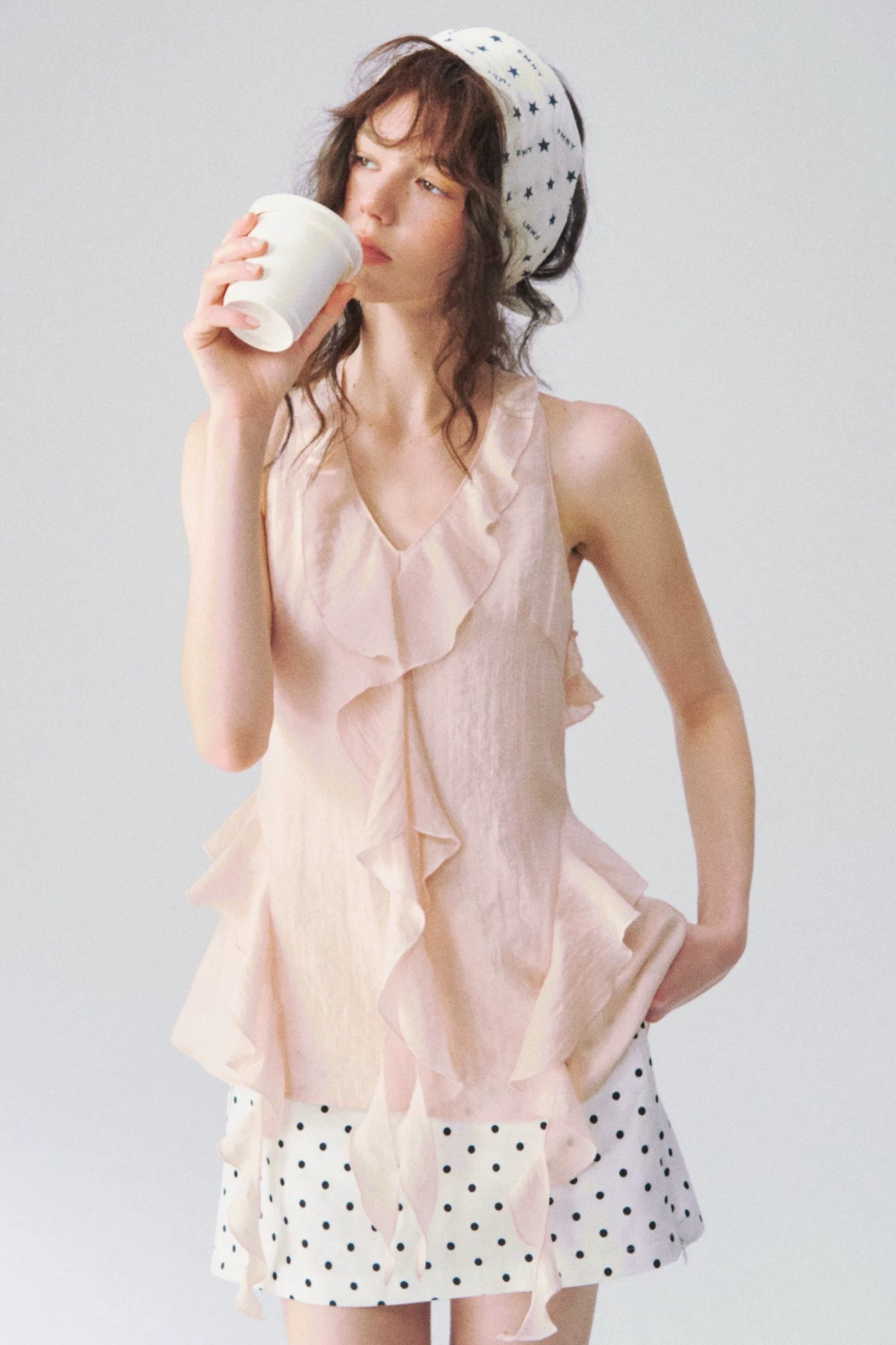 V-Neck Sleeveless Halter Top