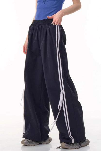Retro Draped Wide-Leg Sweatpants