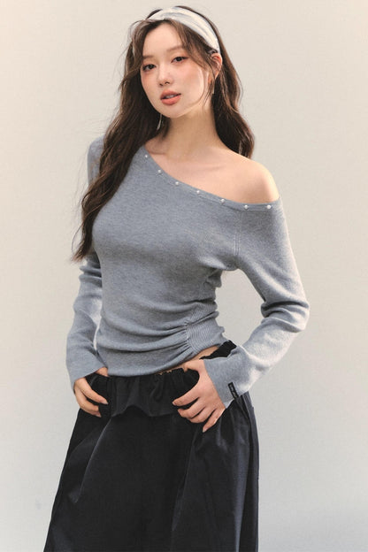 Asymmetrical Knit Base Layer Top