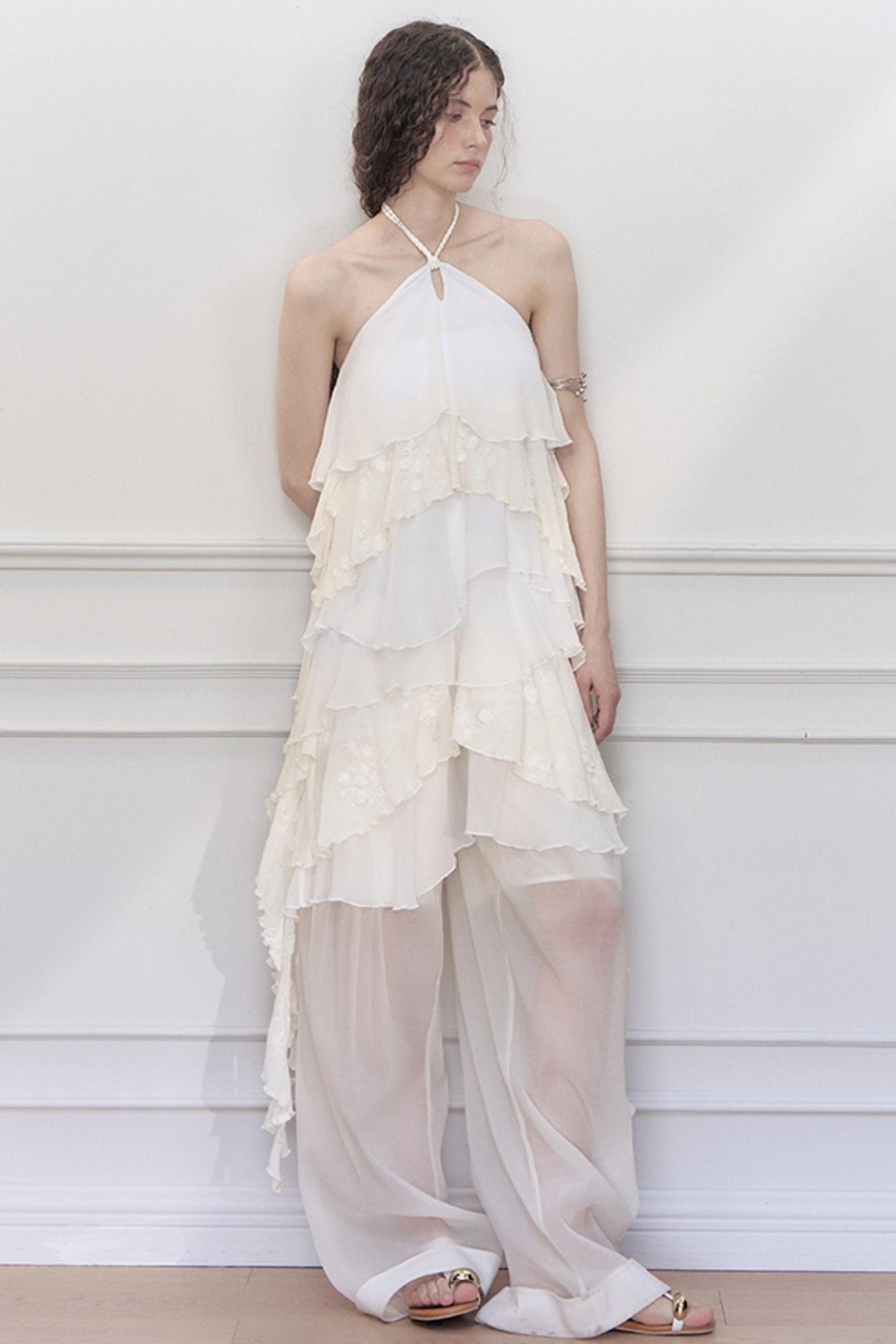 Handmade Beaded Wide Leg Pants