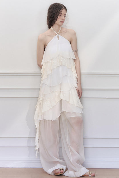 Handmade Beaded Wide Leg Pants